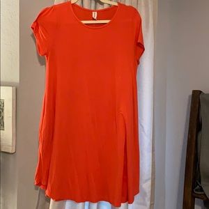 Coral pocket dress